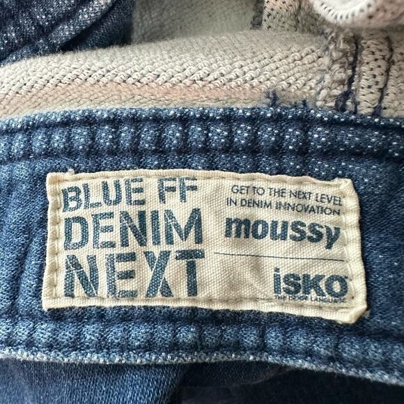 Moussy x iSKO Blue Future Face Denim Next Collab Medium Wash Jean Jacket - Picture 9 of 11